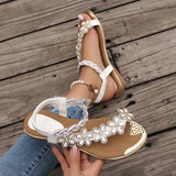 Breakj Cool Slippers 2025 Summer New Women's Flowers Decorated With A Foot Pedaled Sandals Fashion