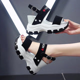 Sandals Women 2021 New Summer Chunky High Heels Female Wedges Shoes for Women Fish Toe Red Sandalia