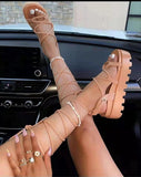 Gladiator Platform Sandal Ladies Ankle Wrap Wedge Female Fashion Lace Up Shoe Women Non Slip Women's Footwear Plus Size