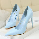 Breakj Korean Version Of Fashion Simple And Versatile Women's Shoes Fine Heel High Heel Shallow Mouth Pointed Professional OL Show Thin Women's Single