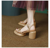 8cm Sandals Women Luxury Brand Summer New Style Chunky Heel Sandals Sexy Heels Women's Shoes Sandals For Women White