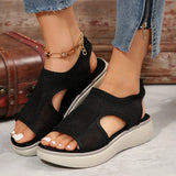 Breakj 2024 Autumn Fish Head Casual Sleeve Fashion Sandals Low-Heeled Women's Shoes Origin Large-Size