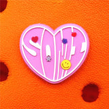 Music Flowers PVC Shoe Buckle Decorations Cute Heart Band-Aid Sandal Charms Accessories for Croc Jibz Kids Party