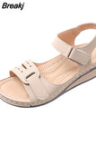 Women Sandals Soft Stitching Ladies Sandals Comfortable Flat Sandals Women Open Toe Beach Shoes Woman Footwear Sandalias