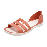 Women Summer Flat Sandals 2022 Open-Toed Slides Slippers Candy Color Casual Beach Outdoot Female Ladies Jelly