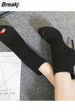 Shoes on Sale 2023 Fashion Women's Boots Summer Slim Ankle Sandals Elegant Stiletto High Heels Peep Toe Knit Sock