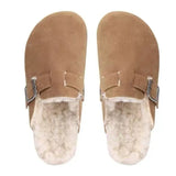 Breakj Half Slipper Female 2023 Autumn / Winter New Retro Muller Shoes Flat Casual Leather Ugly Boken Cotton