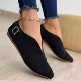 Breakj Buckle V-Port Casual Single Shoe Fashion Size 35-43 Women's