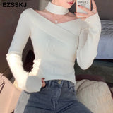fashion slim a-line Sweater dress Women winter autumn slash neck thick dress 2021 French sweater dress long