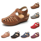 Breakj Ladies Sandals Large-Size Hollow Slopes Sandals Women Round Head Anti-Slip Women
