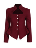 Fashion High-End Feel Top 2025 New Hollow Waist Irregular Design Long-Sleeved Short-Sleeved Blazer Women