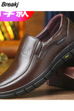 Men's Genuine Leather Shoes 38-46 Head Leather Soft Anti-slip Rubber Loafers Shoes Man Casual Real Leather