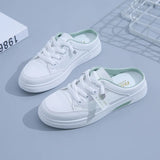 Breakj Half Slippers Women Wear Shoes 2025 Summer New Leisure A Foot Pedal Lazy Thin Bottom Small White Shoes
