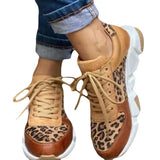 Breakj And Autumn New Large-Size Leopard-Print Casual Single-Shoe Women's Flat-Bottomed Sports Casual Shoes