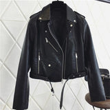 New Women Pu Leather Jacket Fashion Bright Color Black Motor Coats Short Faux Leather Biker Jackets Coat