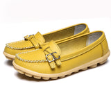 Breakj And Autumn New Cowhungry Mother Shoes Soft Bottom Flat In The Elderly Women's Shoes Casual Belt Flats And Beans