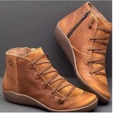 2019 Booties Woman Lace Ankle Boots Suede Stitching Boots Short Arch Support Comfortable Soft Bottom Female Boot Big