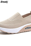 Women Fashion Vulcanized Sneakers Platform Solid Color Flat Ladies Shoes Casual Breathable Wedges Ladies Walking