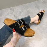 Breakj Bottom Cool Slippers Women Wear 2025 Summer Korean Version Of Retro Leisure Thick With Fashion Toe Beach