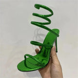 Strap High Heel Sandals Women Summer 2024 Ankle Strap Banquet Party Shoes Narrow Band High Heels Ladies Gladiator