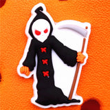 Horror Shoe Accessories Werewolf Grim Reaper Ghost Mummy Witch Vampire Scarecrow Croc Charms fit Jibz Kids Party