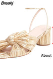 New 2023 Summer Woman Sandals Super High Heel With Butterfly-knot Sweet Lady Office Woman Sandals Shoes Plus Size