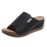Breakj Thick-Sed Casual Slippers Women's Shoes 2025 New Wide Strips With Simple Fashion Fish Mouth Slope And