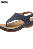 Summer Women Buckle Strap Sandals Casual Ladies Solid Clip Toe Shoes Thong Sandals Gladiator Footwear Wedges