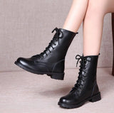 2022 Fashion New Arrival Combat Military Boots Women's Motorcycle Gothic Punk Combat Boots Lace-up Female Shoes Size