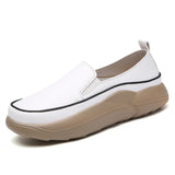 Breakj Single-Shoe Super Slim Woman New Small White Shoes Thick Soles Casual Flat Heel Pregnant Women Shoes Lazy Happy