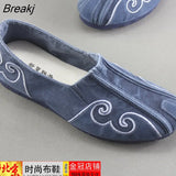 Summer New Style men's Singles Shoes Old Beijing Cloth Shoes Denim Canvas Shoes +Pure hand embroidered insole HOT