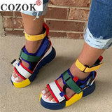 Fashion High Top Platform Sandals Women Shoes Summer Super High Heels Ladies Casual Shoes Wedge Chunky Gladiator