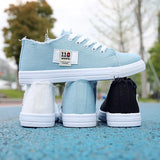 Canvas shoes woman new arrival Lace-up Spring/autumn Sneakers for girls Fashion Denim solid Blue/White casual shoes