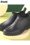 Boots Men's Winter Woolen Cotton Low Top Fashion Warm Rain Boots Anti-slip Fishing Shoes Rain Shoes Men Short Rubber