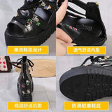 Print Leisure Wedges Women's Shoes 2023 Summer Shoes Women Sandals Platform Shoelaces High Heels Casual Shoes
