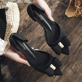 Women Pumps Shoes Summer Ladies Pointed Toe Jelly Shoes Metal Decoration Set Foot Square Heel Office Female