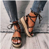 Summer Women Snake Sandals Platform Heels Cross Strap Ankle Lace Peep Toe Beach Party Ladies Shoes Zapatos