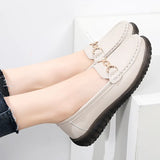 Breakj Metal Buckle Round Head Pedal Soft Base Shallow Mouth Fashionable Funle Shoes Female British Wind Flat Bottom Leisure Single