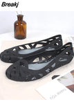 Women Sandals Hollow Flat Shoes Female Slip on Sandals Fashion Soft Light Slides Ladies Comfortable Beach