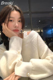 Color Knitted Sweater Woman Casual Long Sleeve Pullover Office Lady 2023 Autumn Loose Korean Fashion Clothing Design