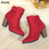 Women's Boots 2023 Ankle Boots for Women High Heel Autumn Shoes Women Fashion Zipper Boots Size 43 Casual Boots Botas