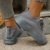 Spring Women's Knitted Breathable Sneakers Lightweight Non Slip Sports Tennis Shoes for Women Comfy Lace Up Casual