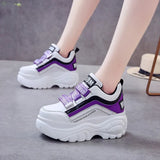 Bottom Chunky Sneakers Women White Black Patchwork High Platform Shoes Woman Casual Autumn Winter Wedges Footwear
