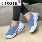 Casual Shoes Solid Color Knitted Mesh Air Cushion Sneakers Comfortable and Lightweight Outdoor Non-slip Running