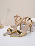Heels New Temperament Drill High Heel Sandals Women Buckle Tip Fine Heel Fashion