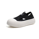 Breakj Summer New Korean Ins Breathable Small White Shoes Hollow Leisure Board Shoes Thick Platform Joker Pine Cake Women's Shoes XT
