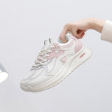 Breakj Korean Leather Face Dad Shoes Female Spring 2025 New Breathable Student Sneakers Heighten Casual Shoes