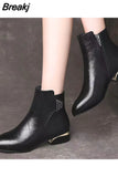 Style Women's Boots Autumn and Winter Pointed Toe 2023 Fashion Thick Heel Ankle Boots Shoes Chelsea Boots Sewing