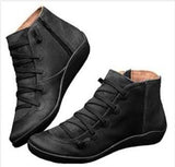2019 Booties Woman Lace Ankle Boots Suede Stitching Boots Short Arch Support Comfortable Soft Bottom Female Boot Big Size