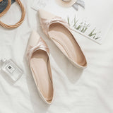 Summer Shoes Woman European Brand Ladies Flats Silk Bow-knot Espadrilles Shoes Pointed Toe Flats Shoes 32-43